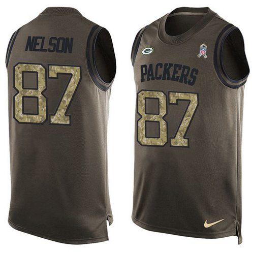 Nike Packers #87 Jordy Nelson Green Men's Stitched NFL Limited Salute To Service Tank Top Jersey - Click Image to Close